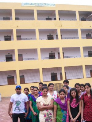 Green Valley College of Education campus building and students